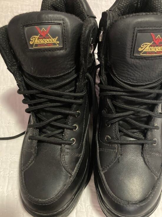 Thorogood Steel Toe Work Boots Men’s 9M Black Leather USA Made main image 8
